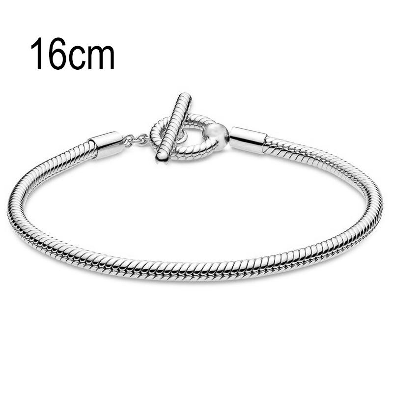 16 CM European Big Hole Beads Snake bone chain Basic OT Clasp Bracelets