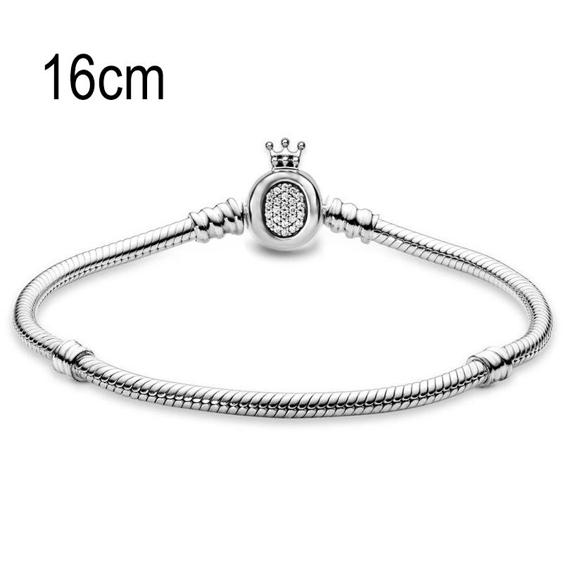 16 CM European Big Hole Beads Snake bone chain Crown Clasp Basic Bracelet