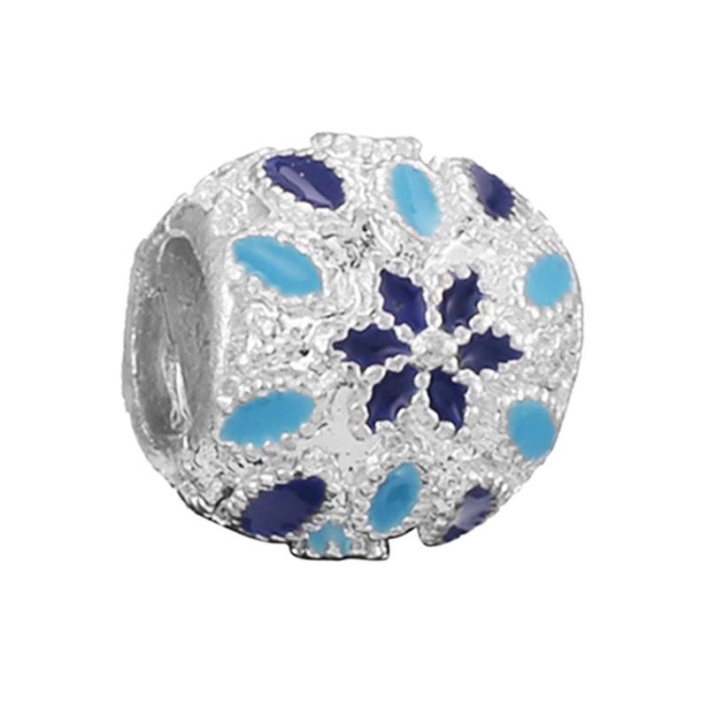 MOQ 2 pcs Blue Pansy Big Hole European Beads or Charms 45 Styles To Choose