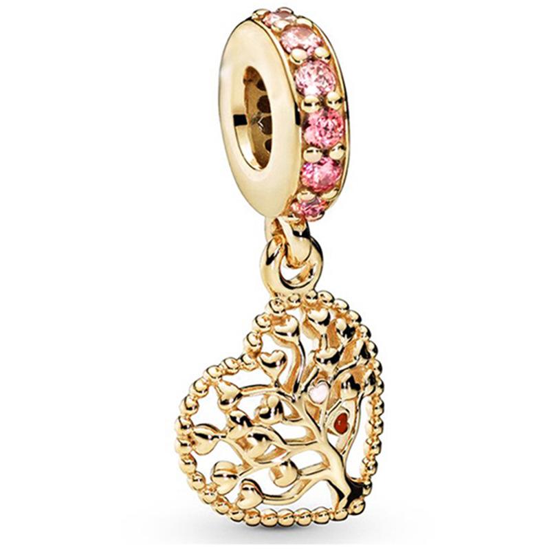 MOQ 2 pcs Golden Love Tree Bell Big Hole European Beads or Charms 46 Styles To Choose