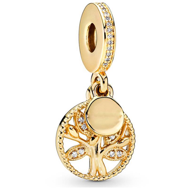 MOQ 2 pcs Golden Love Tree Bell Big Hole European Beads or Charms 46 Styles To Choose