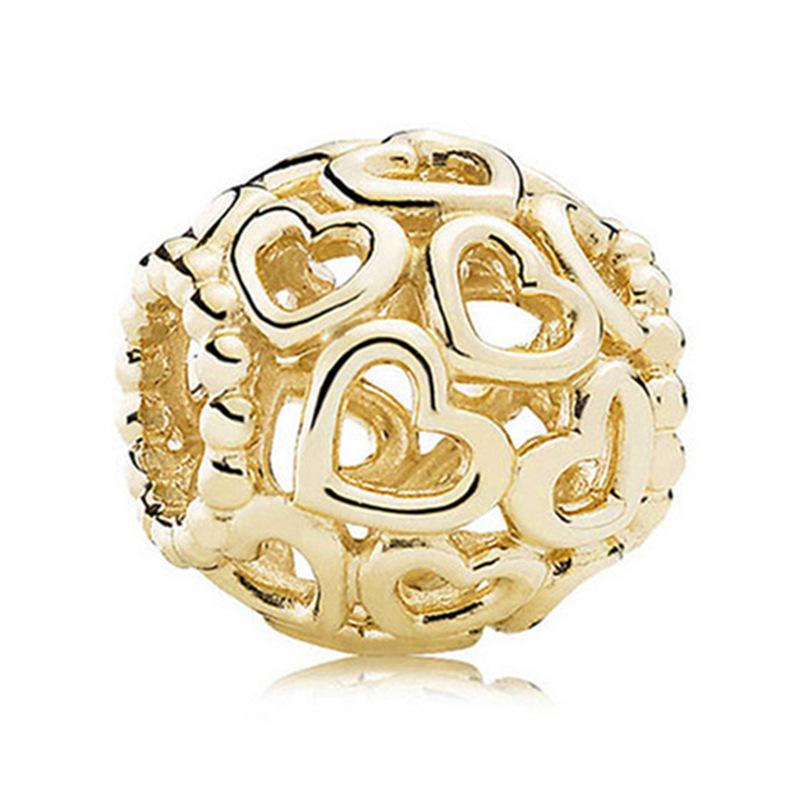 MOQ 2 pcs Golden Love Tree Bell Big Hole European Beads or Charms 46 Styles To Choose