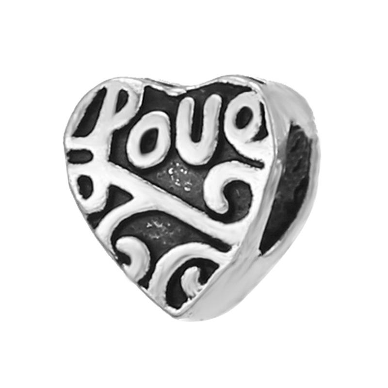 MOQ 2 pcs Hollow Heart Big Hole European Beads or Charms 45 Styles To Choose