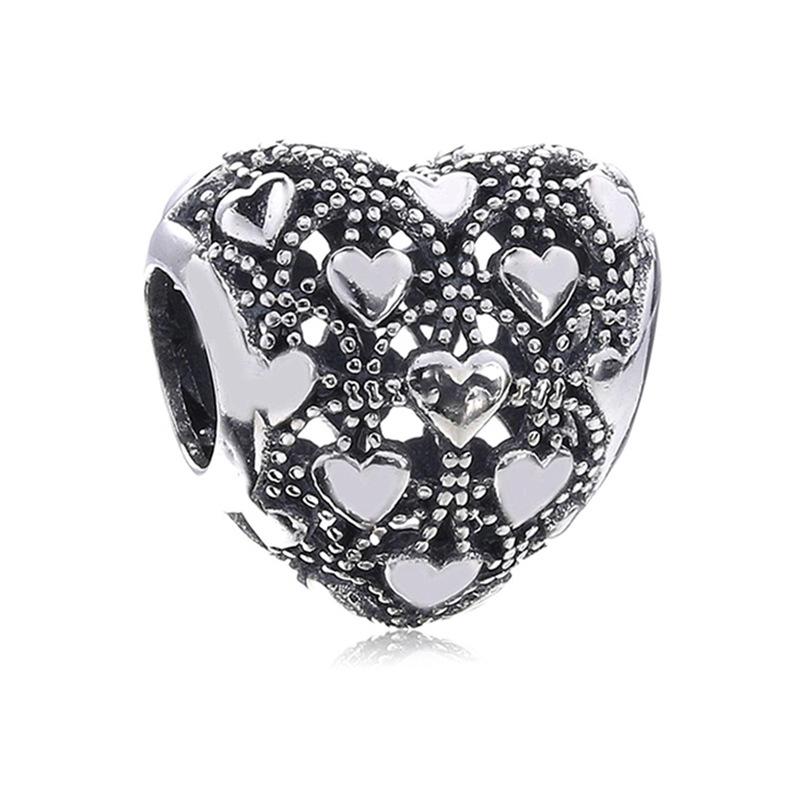 MOQ 2 pcs Hollow Heart Big Hole European Beads or Charms 45 Styles To Choose