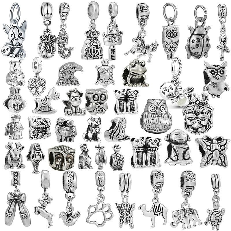 MOQ 2 pcs Animal Big Hole European Beads or Charms 45 Styles To Choose