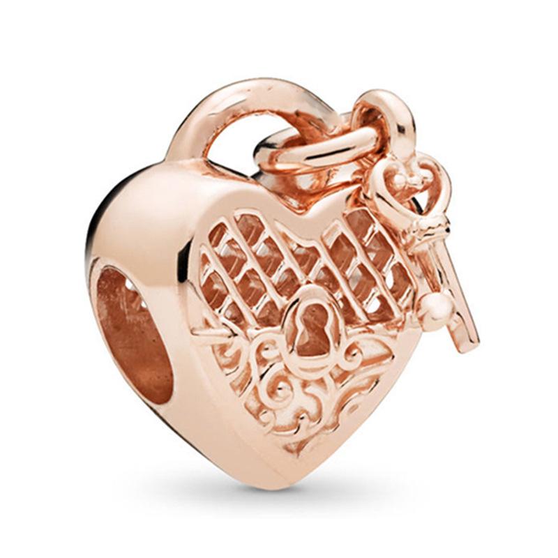 MOQ 2 pcs Rose Golden Big Hole European Beads or Charms 45 Styles To Choose