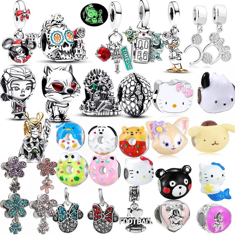 MOQ 2 pcs Cartoon Big Hole European Beads or Charms 33 Styles To Choose