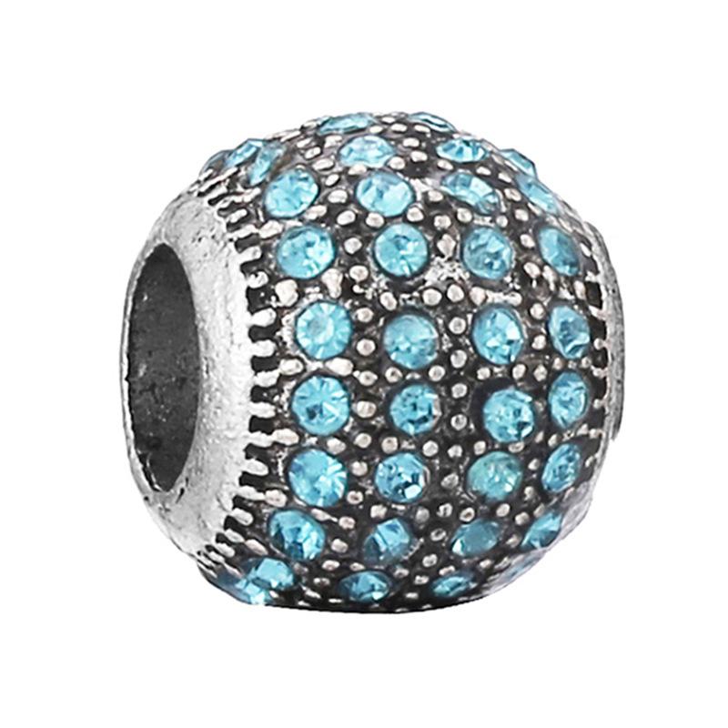 MOQ 2 pcs Sea Blue Big Hole European Beads or Charms 45 Styles To Choose