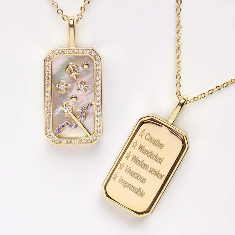 12 Zodiac Necklace with Diamonds 12 Colored Birthstones Zircon Necklace Length: 40+5CM