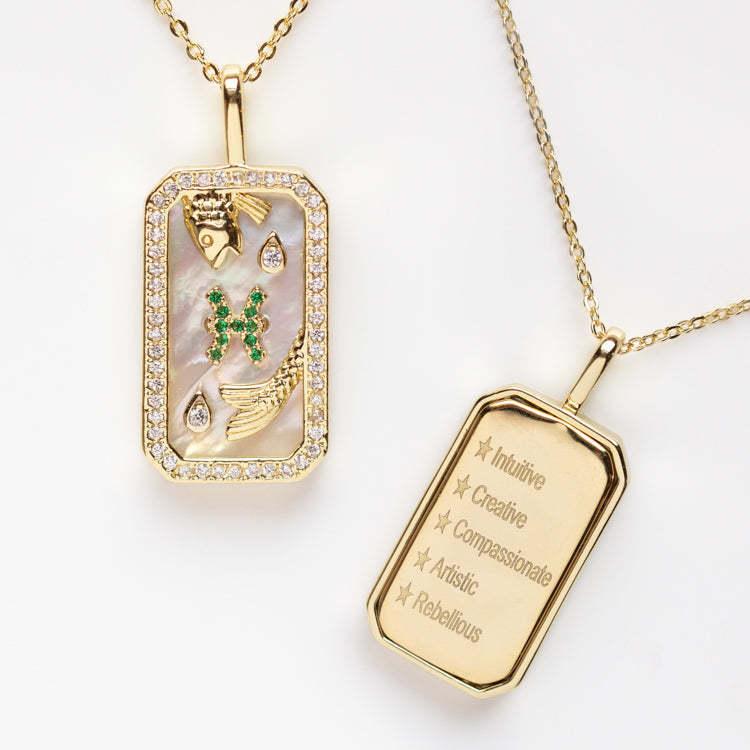 12 Zodiac Necklace with Diamonds 12 Colored Birthstones Zircon Necklace Length: 40+5CM