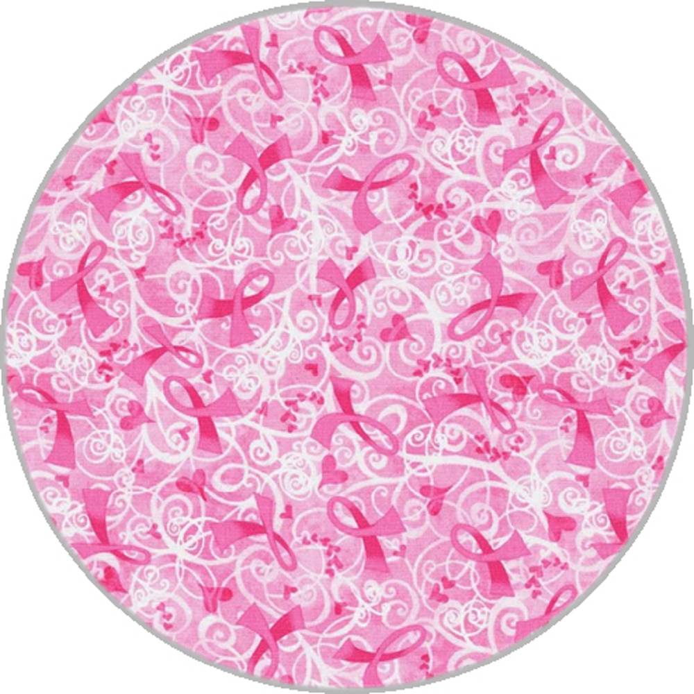 Pink Ribbon 20MM Print Glass Snaps