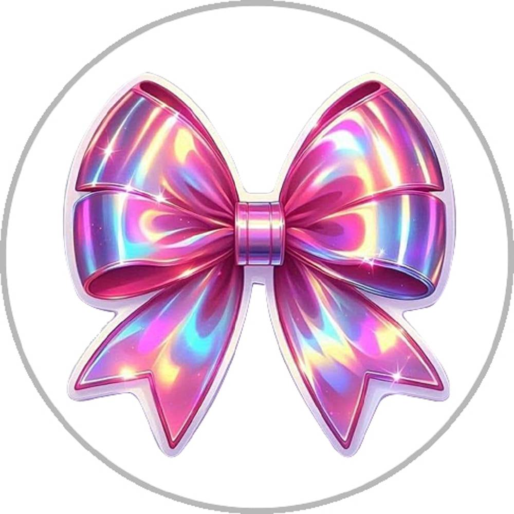 Glitter Bow Design 20MM Print Glass Snaps