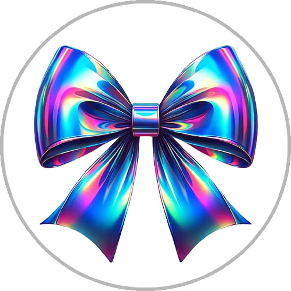 Glitter Bow Design 20MM Print Glass Snaps