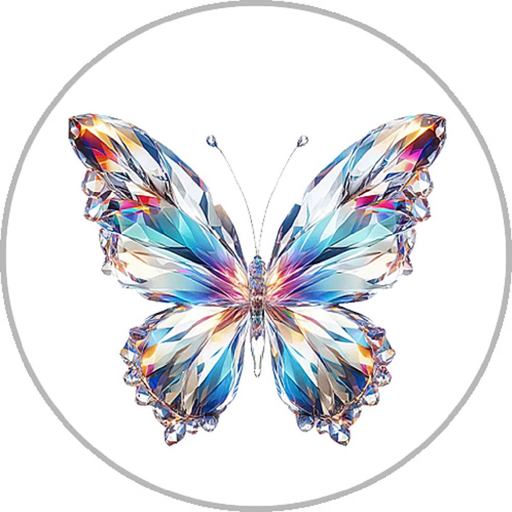 Crystal Butterfly 20MM Print Glass Snaps