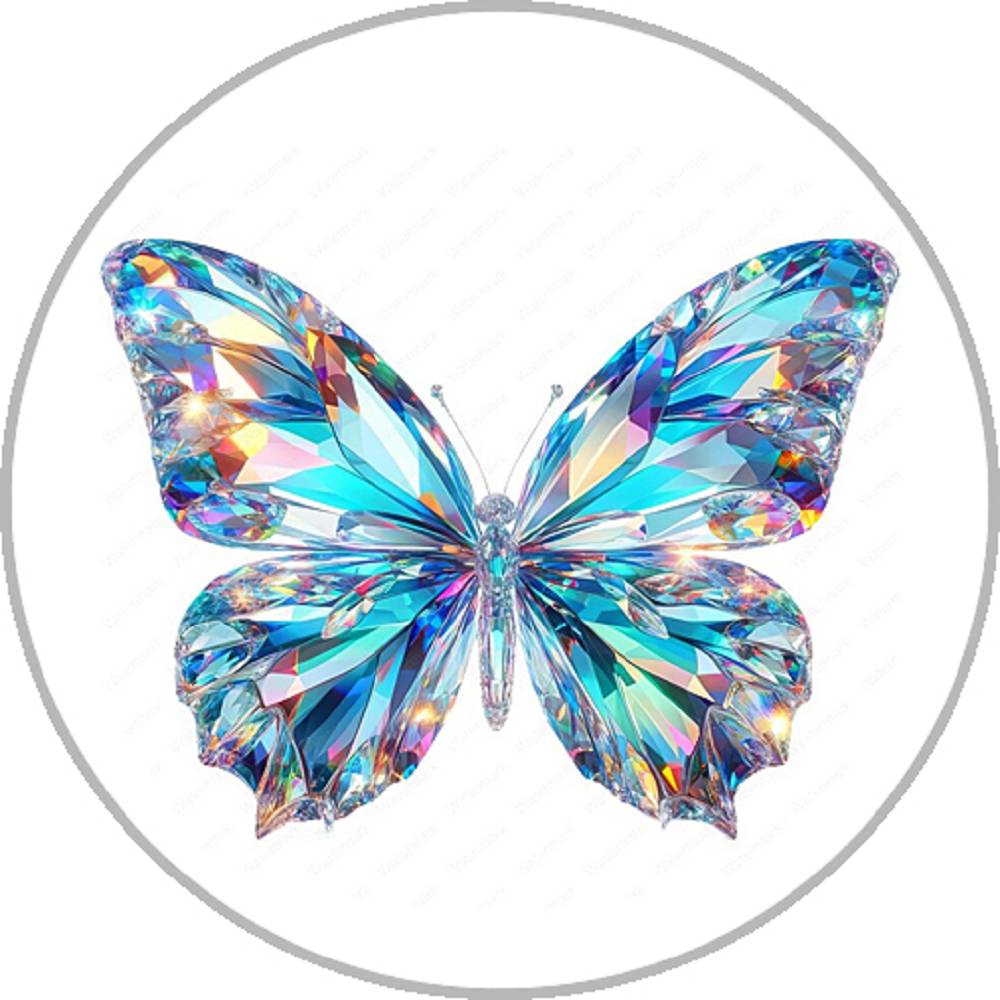 Crystal Butterfly 20MM Print Glass Snaps