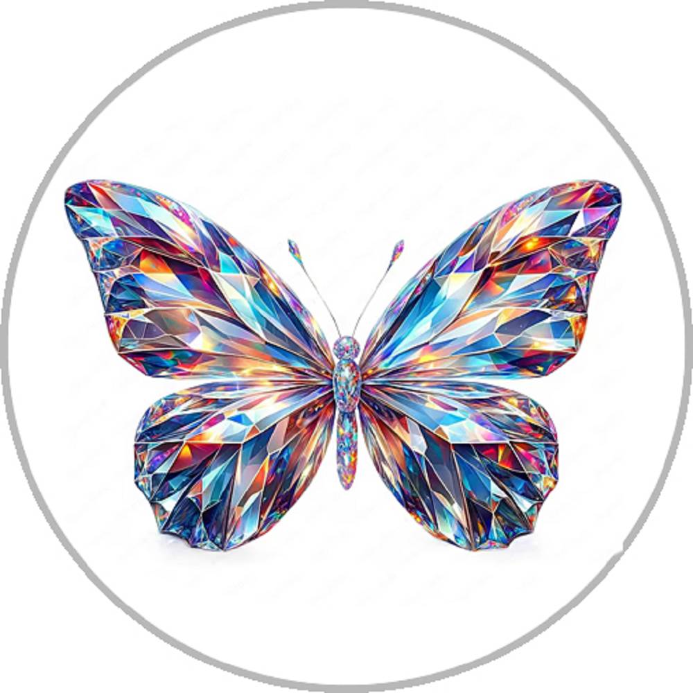 Crystal Butterfly 20MM Print Glass Snaps