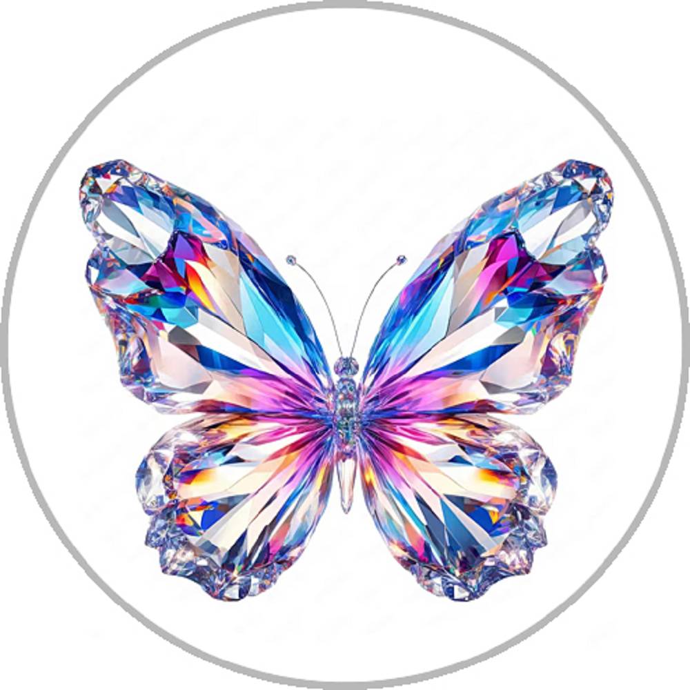 Crystal Butterfly 20MM Print Glass Snaps