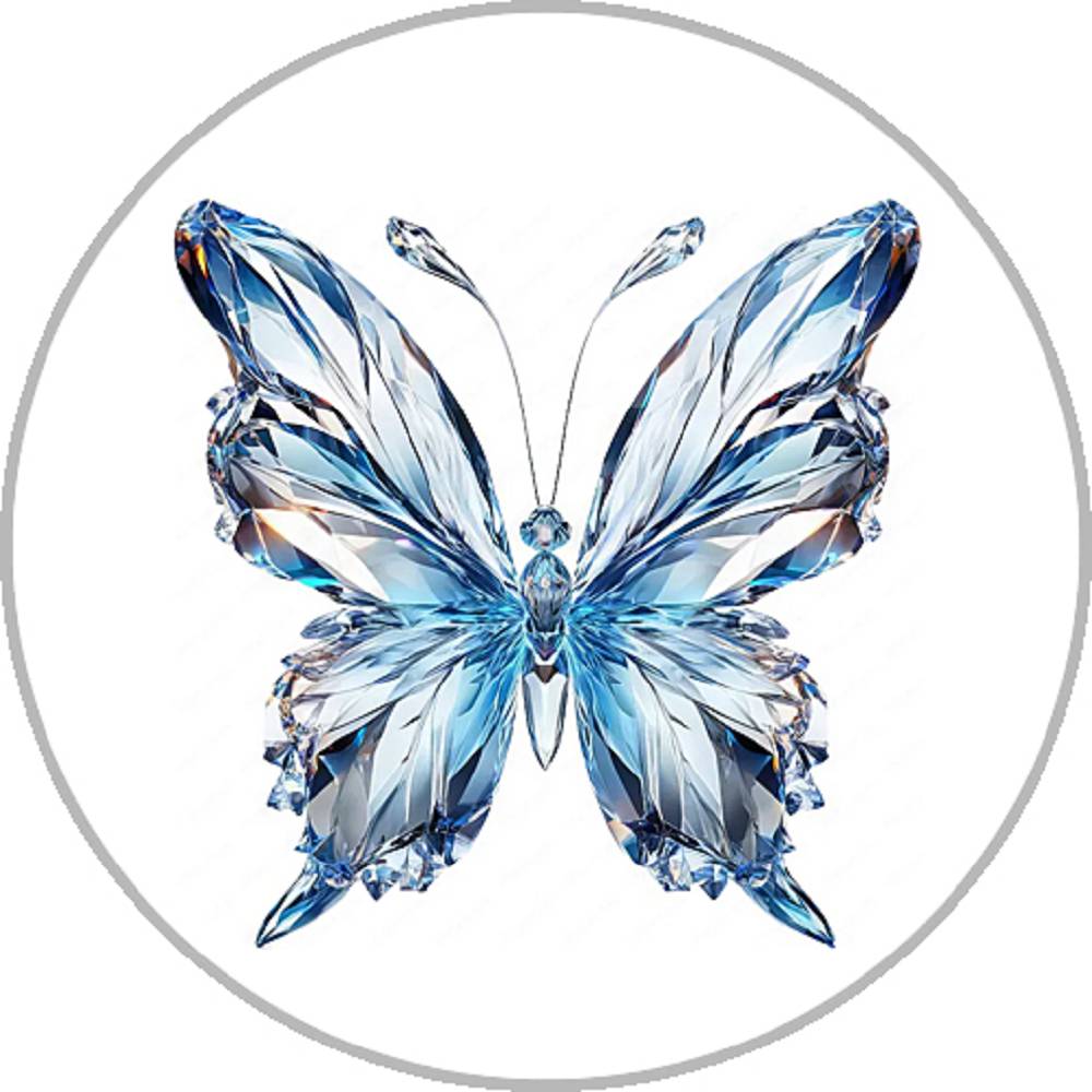 Crystal Butterfly 20MM Print Glass Snaps