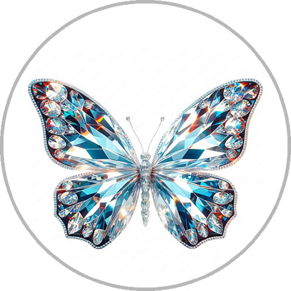 Crystal Butterfly 20MM Print Glass Snaps