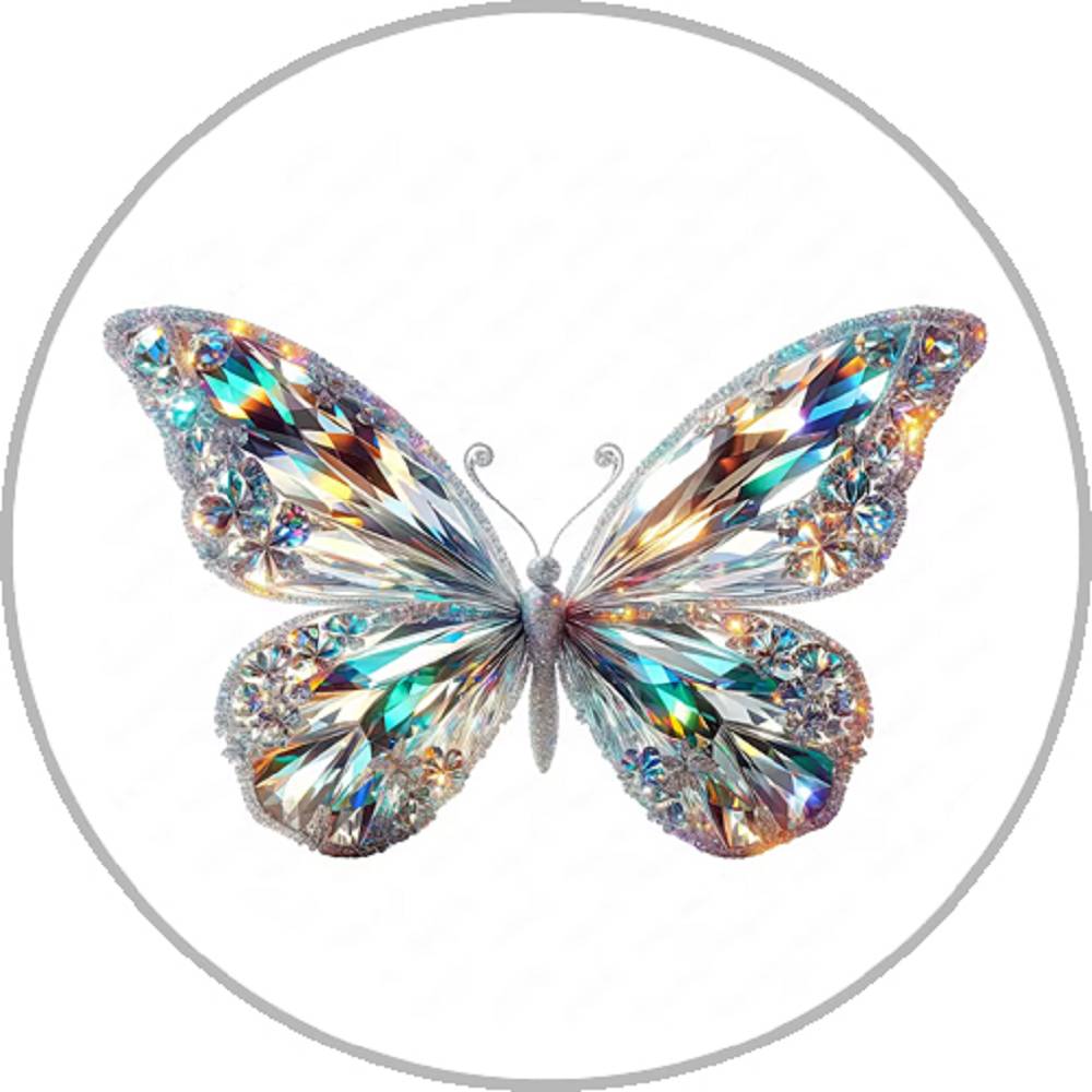 Crystal Butterfly 20MM Print Glass Snaps