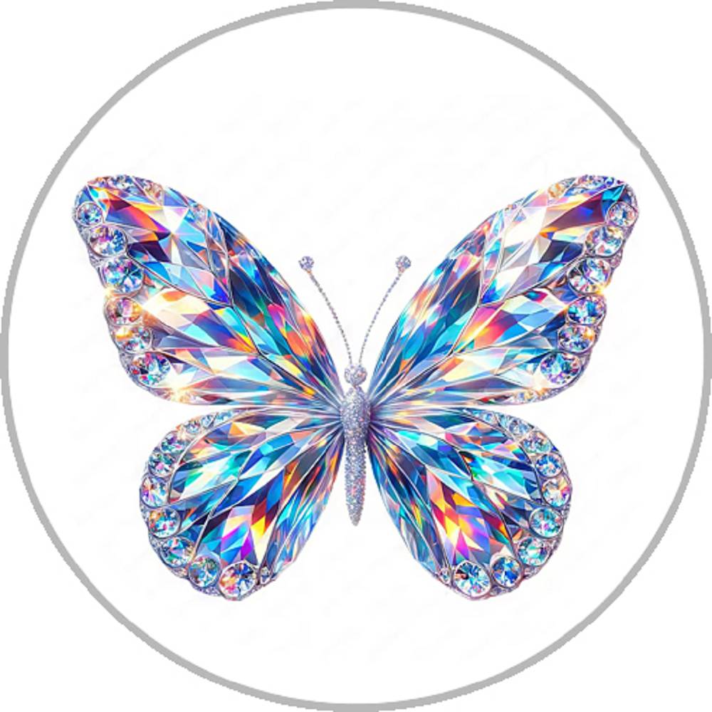 Crystal Butterfly 20MM Print Glass Snaps