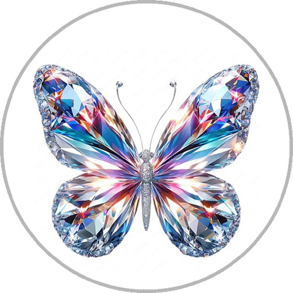 Crystal Butterfly 20MM Print Glass Snaps