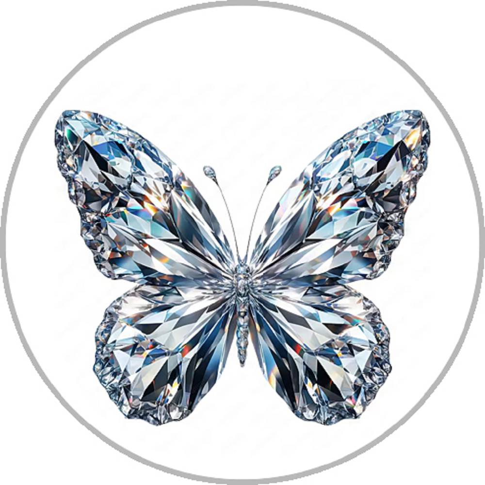 Crystal Butterfly 20MM Print Glass Snaps