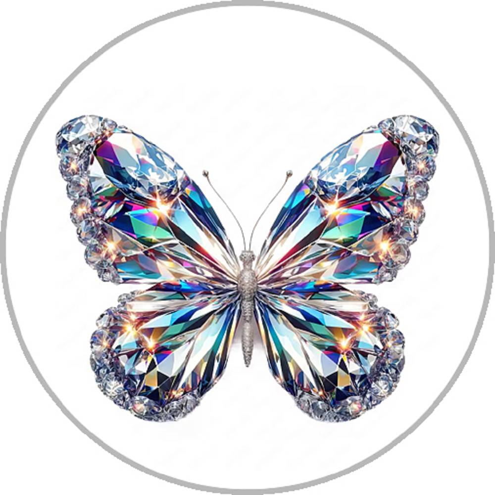 Crystal Butterfly 20MM Print Glass Snaps