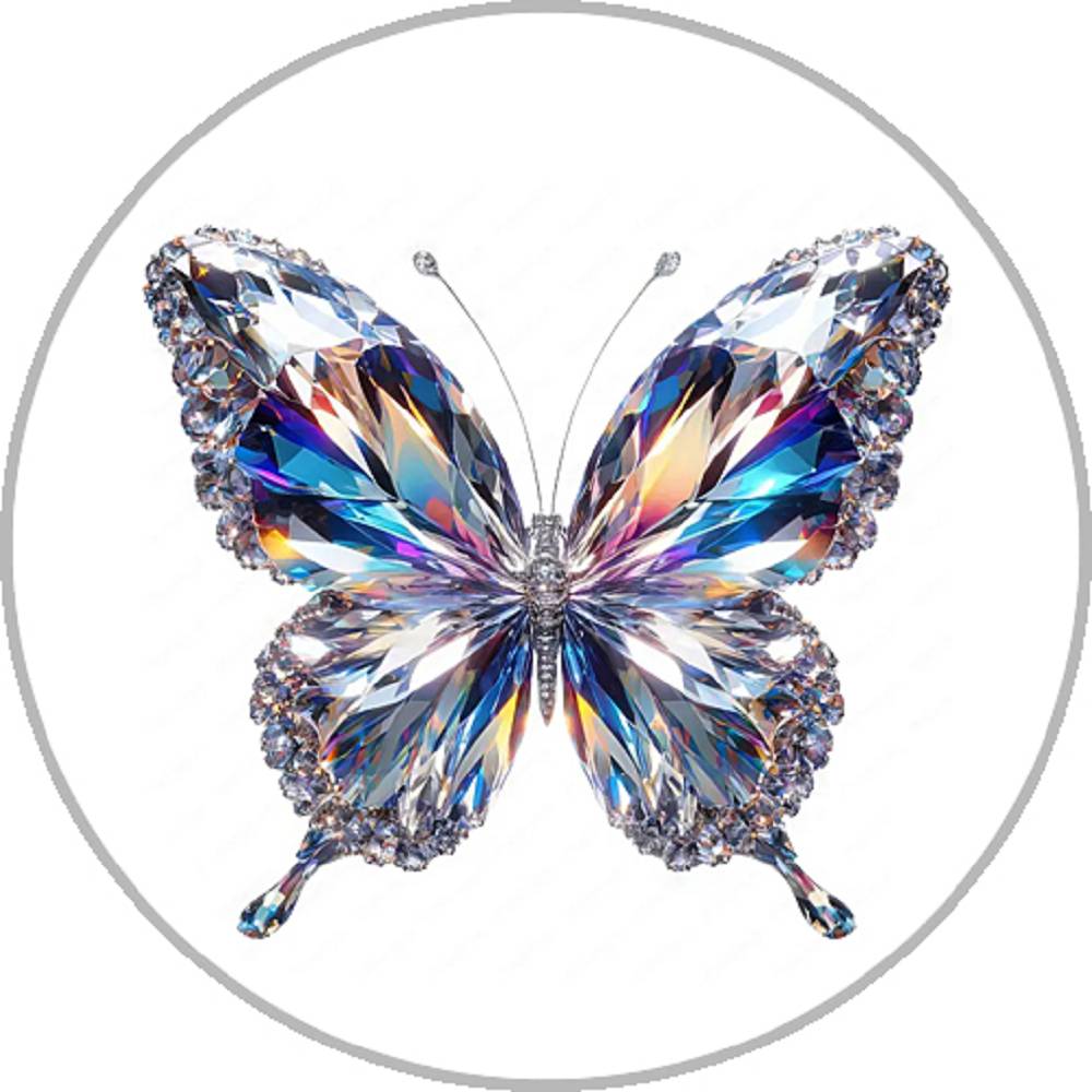 Crystal Butterfly 20MM Print Glass Snaps