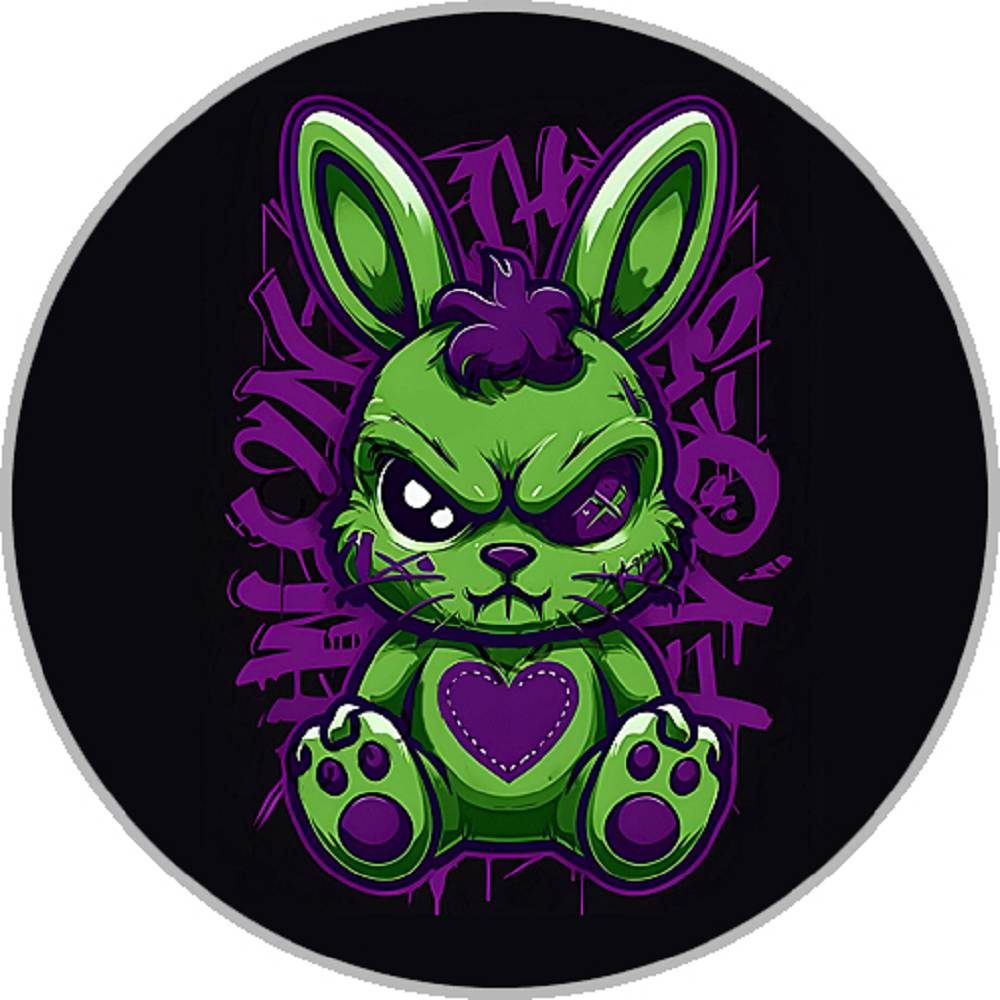 Cartoon rabbit 20MM Print Glass Snaps